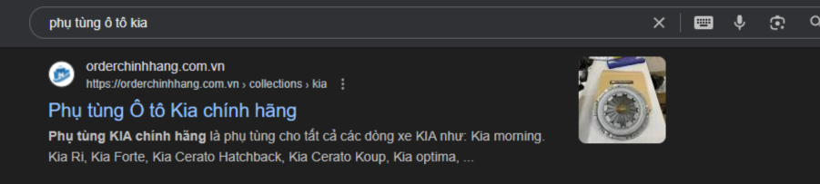 orderchinhhang phụ tùng oto kia top Google