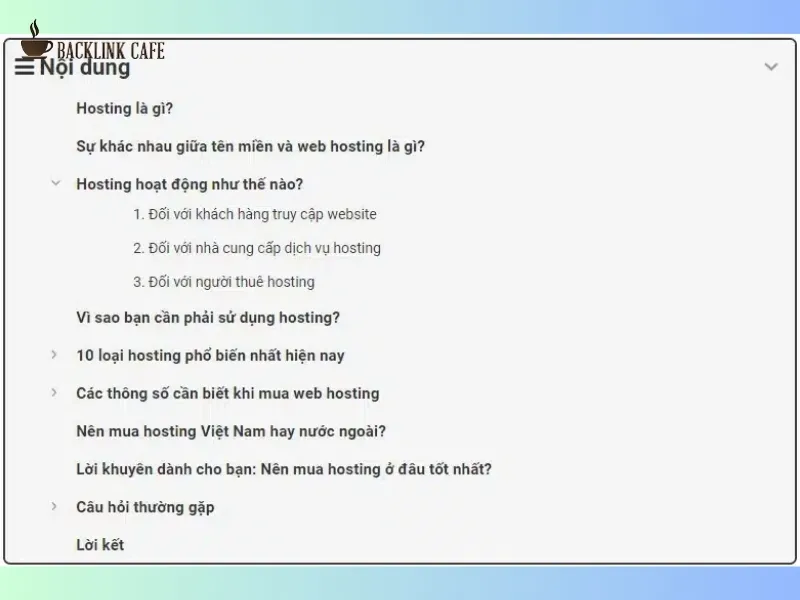 cách tạo mục lục trong wordpress