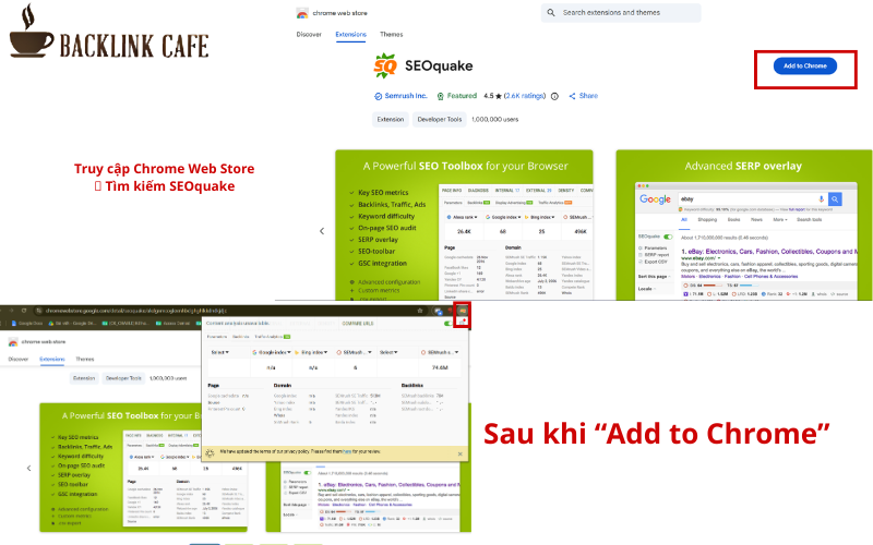 Cài đặt SEOquake trên Chrome