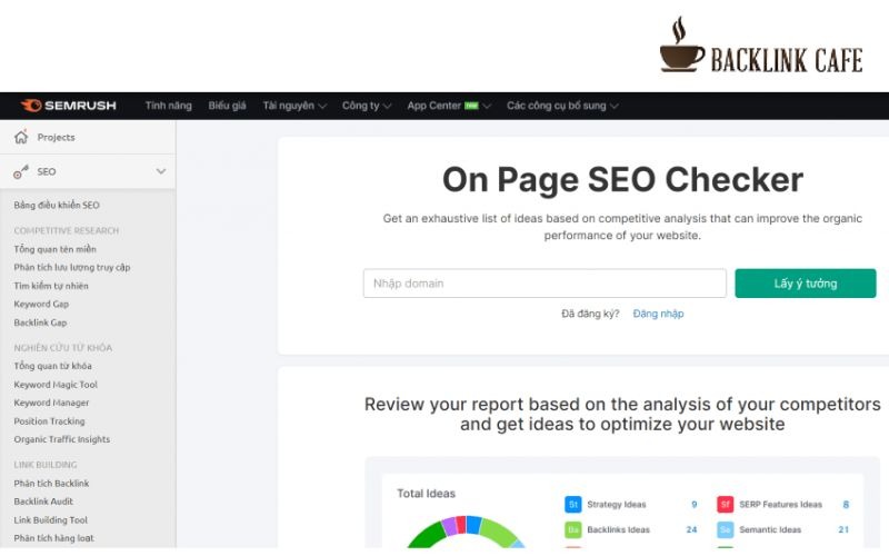 SEMrush On Page SEO Checker một công cụ check SEO Onpage giúp so sánh trực tiếp với Website đối thủ