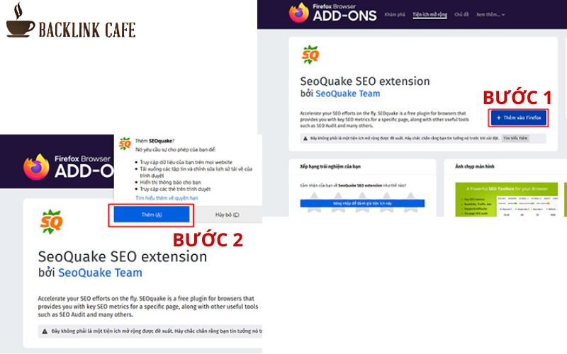 Cài đặt SEOquake trên Firefox