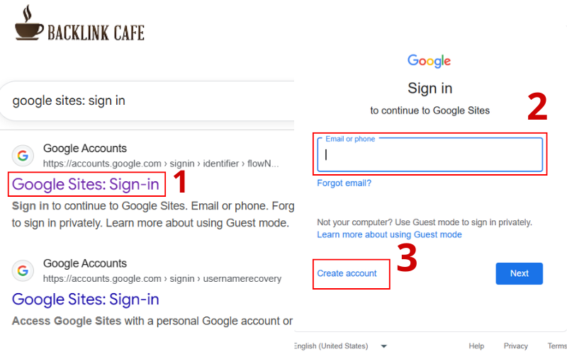 Cách đăng ký Google Site