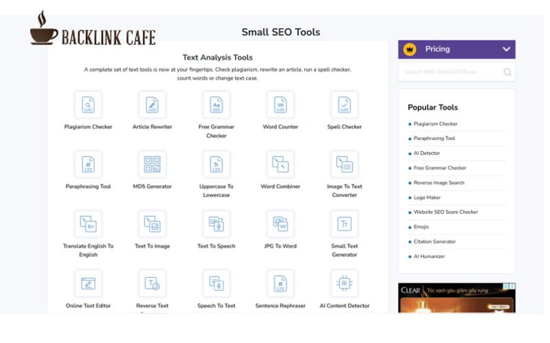 Các tính năng nổi bật của SmallSEOTools check đạo văn