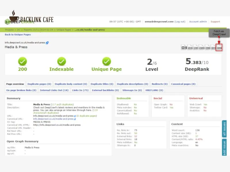 deepcrawl là gì